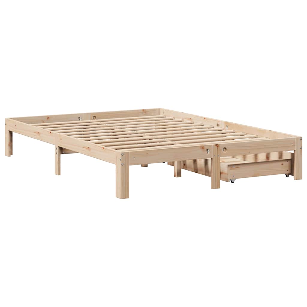Cadre de lit avec tiroirs sans matelas 140x190 cm - XIOS