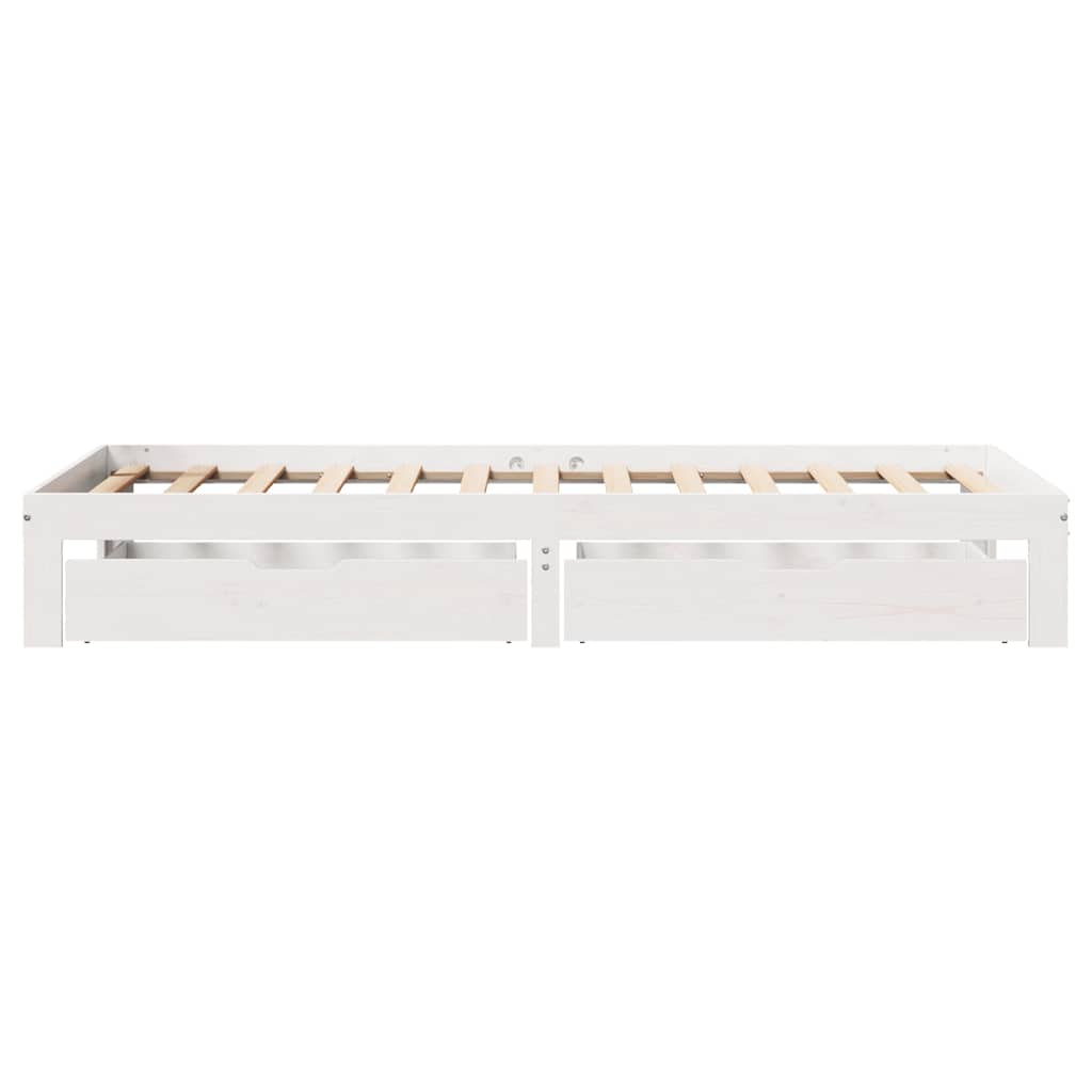 Cadre de lit avec tiroirs sans matelas blanc 100x200 cm - XIOS