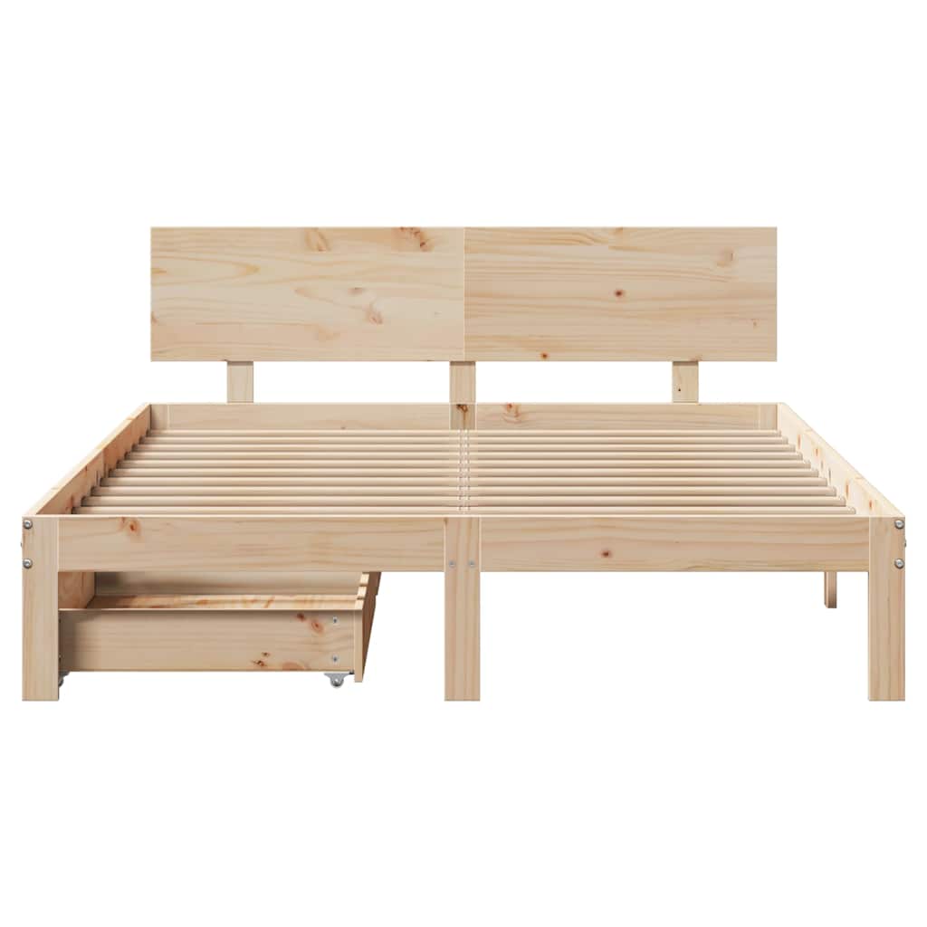 Cadre de lit avec tiroirs sans matelas 120x190 cm - XIOS