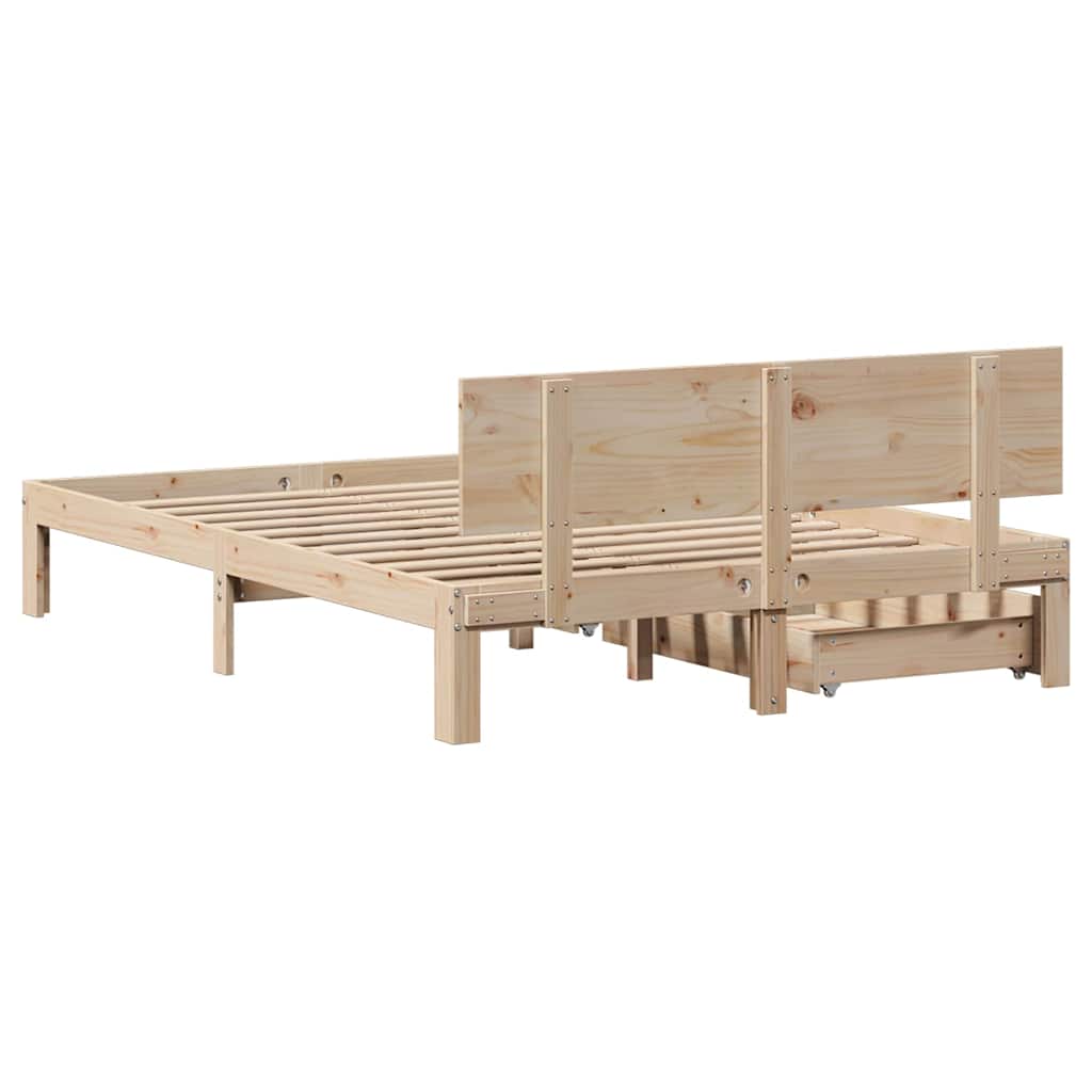 Cadre de lit avec tiroirs sans matelas 120x190 cm - XIOS