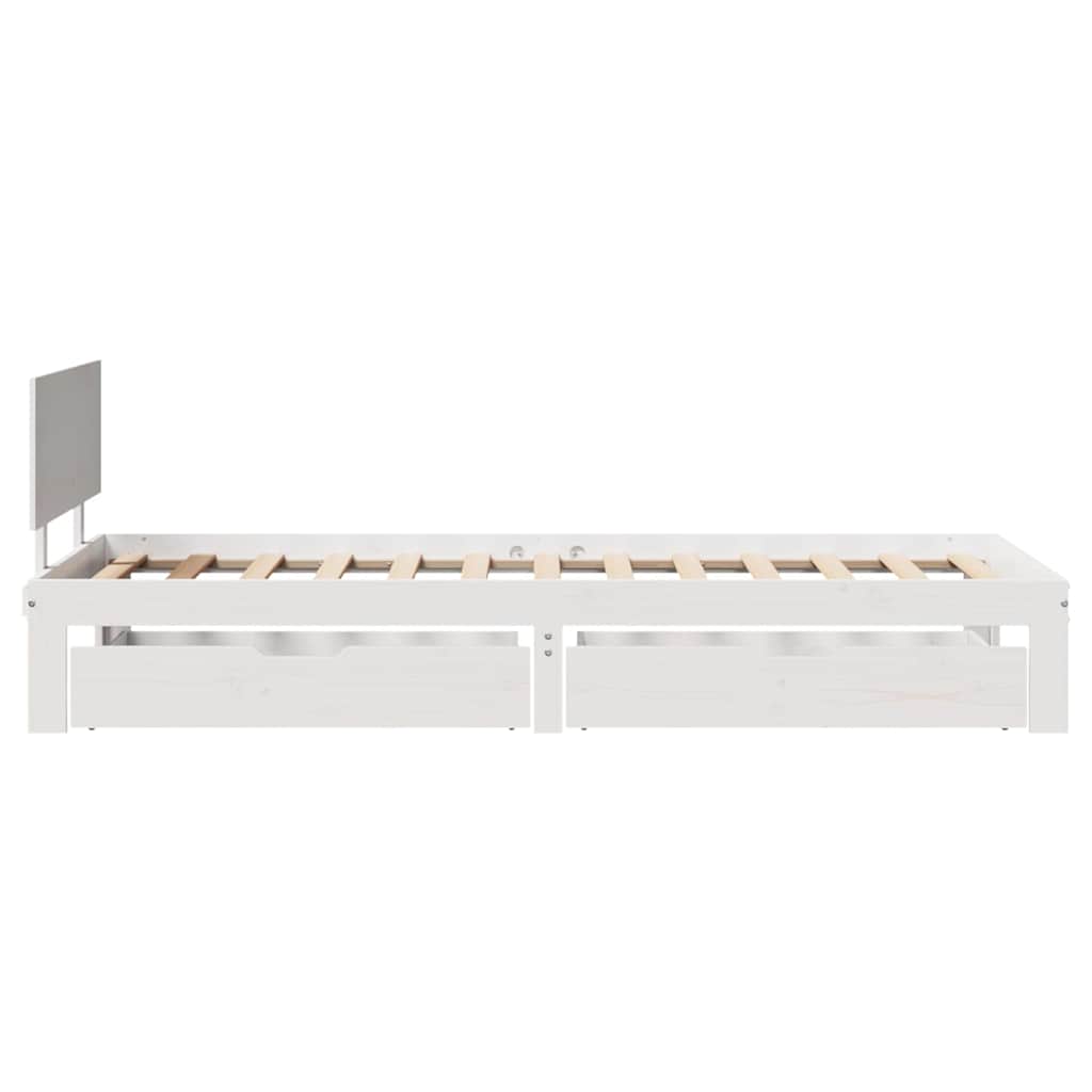 Cadre de lit avec tiroirs sans matelas blanc 90x200 cm - XIOS