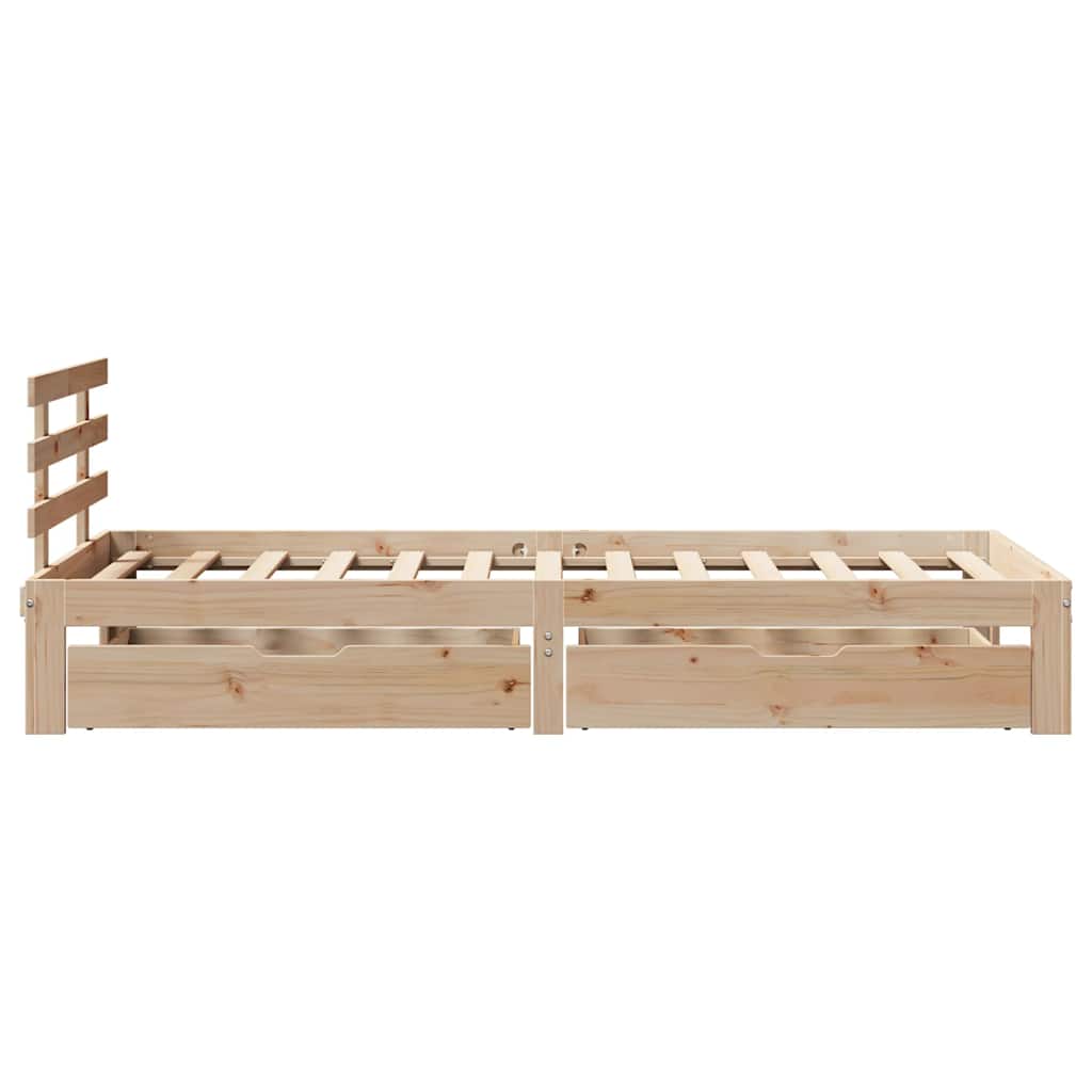 Cadre de lit avec tiroirs sans matelas 75x190 cm - XIOS