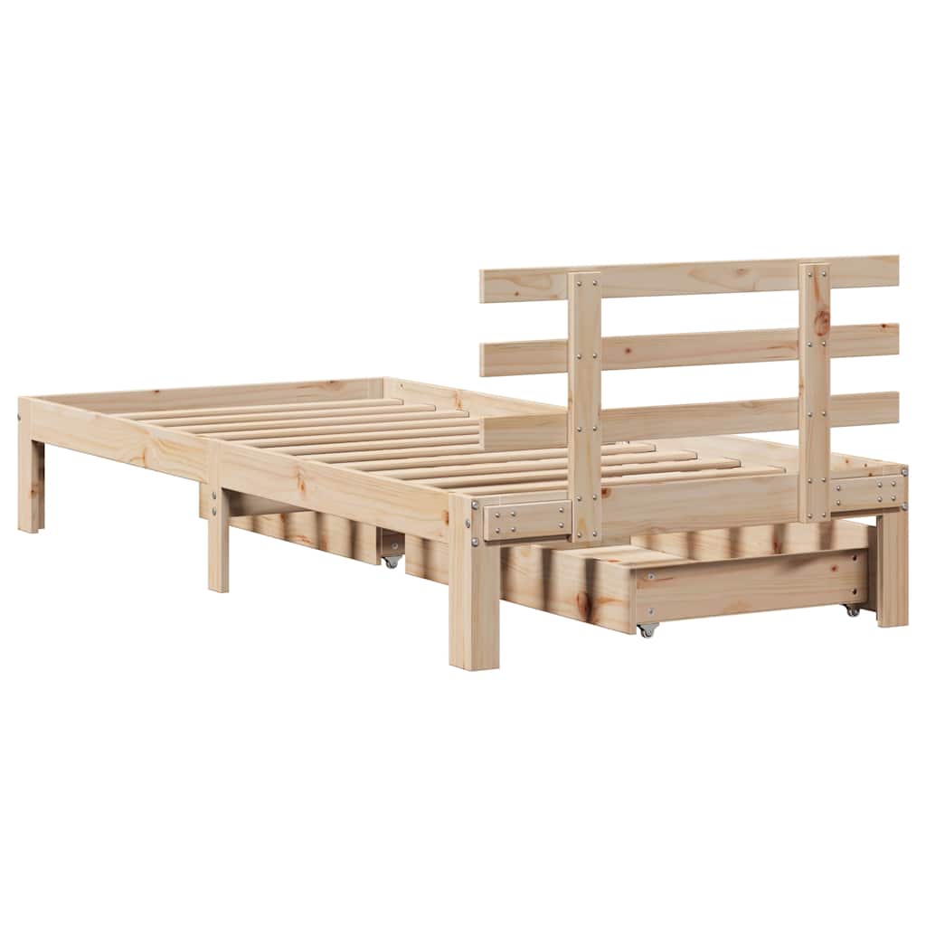 Cadre de lit avec tiroirs sans matelas 75x190 cm - XIOS