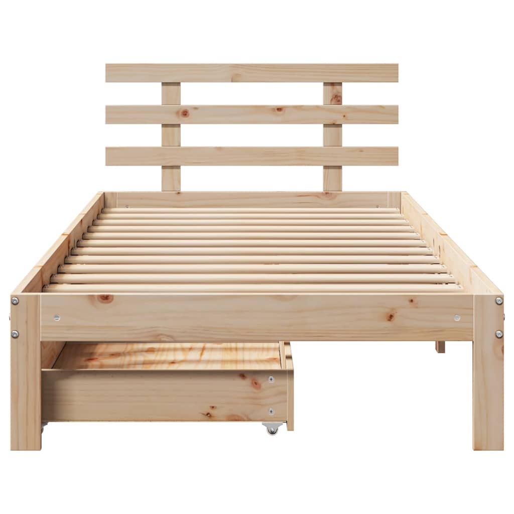 Cadre de lit avec tiroirs sans matelas 90x190 cm - XIOS