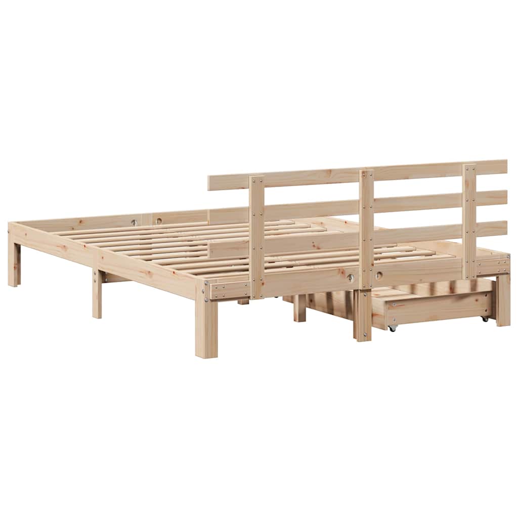Cadre de lit avec tiroirs sans matelas 120x190 cm - XIOS