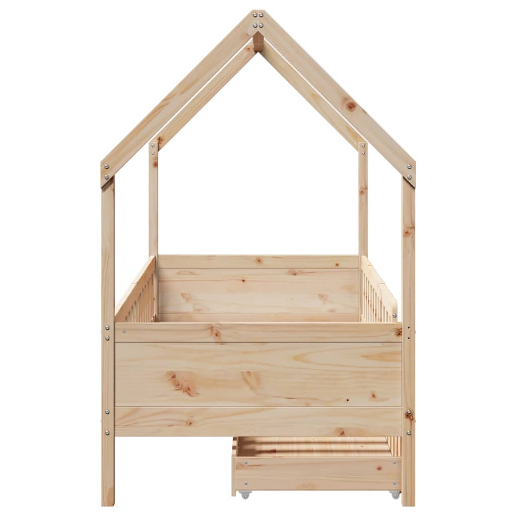 Cadre de lit enfants avec tiroirs sans matelas 90x200 cm bois - XIOS