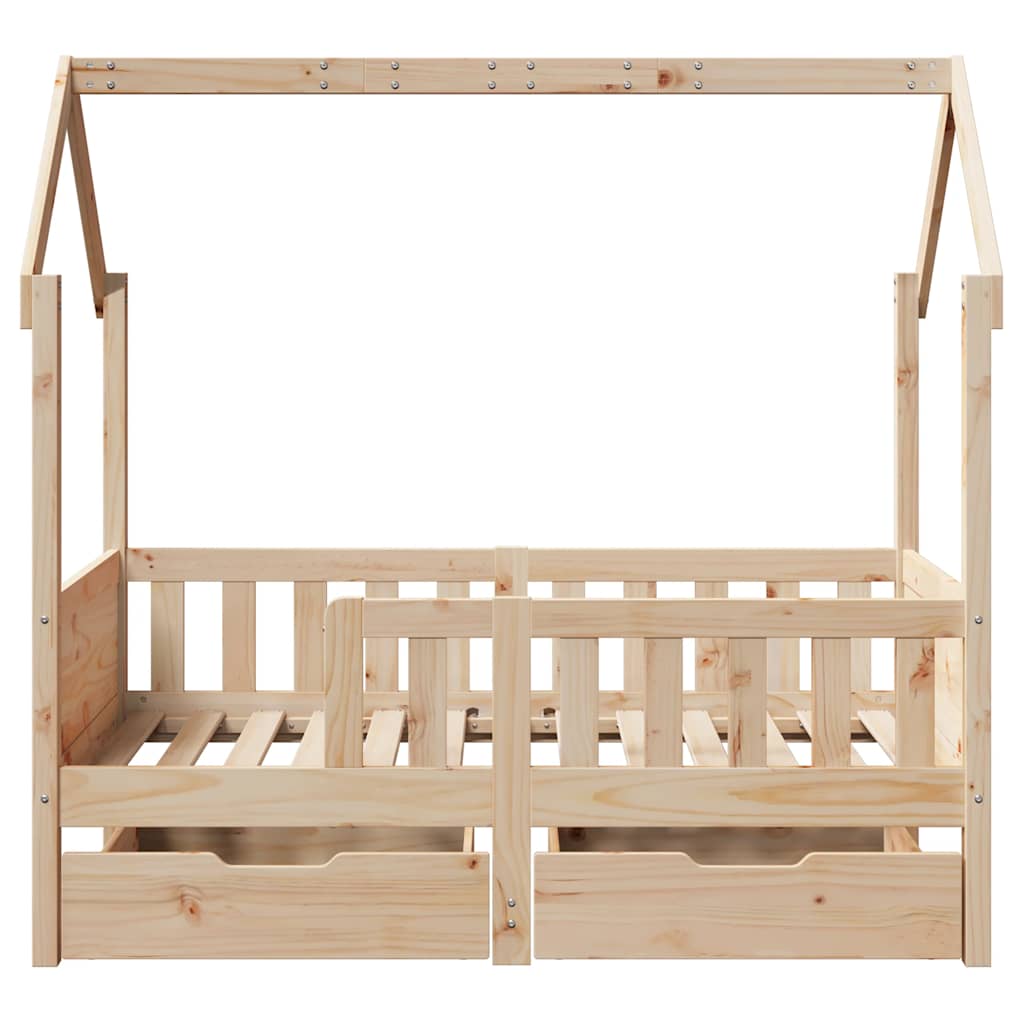 Cadre de lit enfant avec tiroirs sans matelas 80x170 cm bois - XIOS