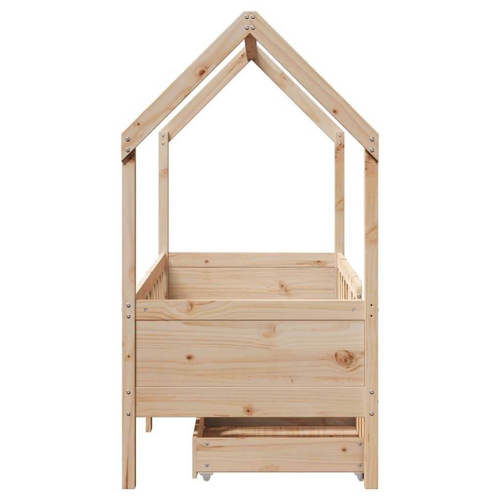 Cadre de lit enfant avec tiroirs sans matelas 80x170 cm bois - XIOS
