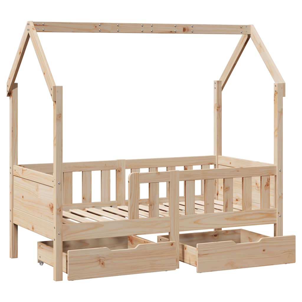 Cadre de lit enfant avec tiroirs sans matelas 80x170 cm bois - XIOS