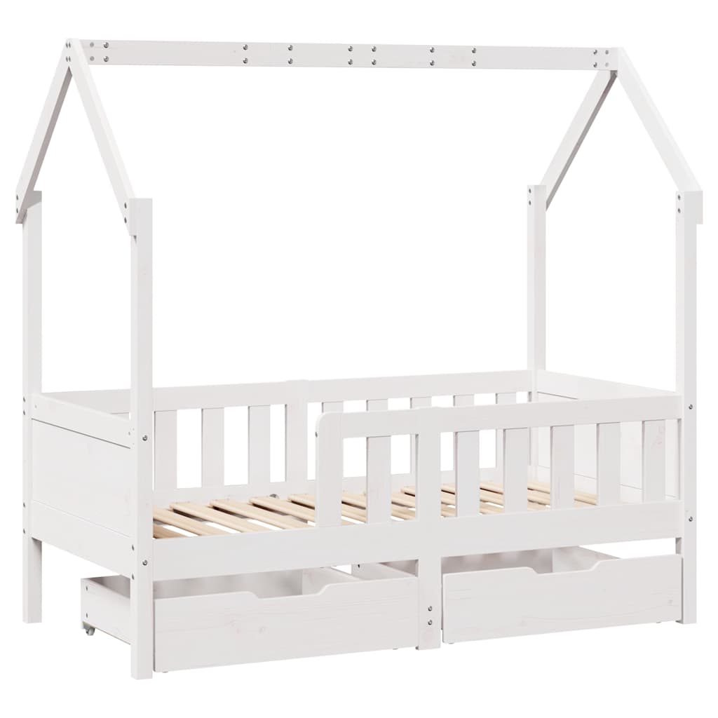 Cadre de lit enfant avec tiroirs sans matelas 70x140 cm bois - XIOS