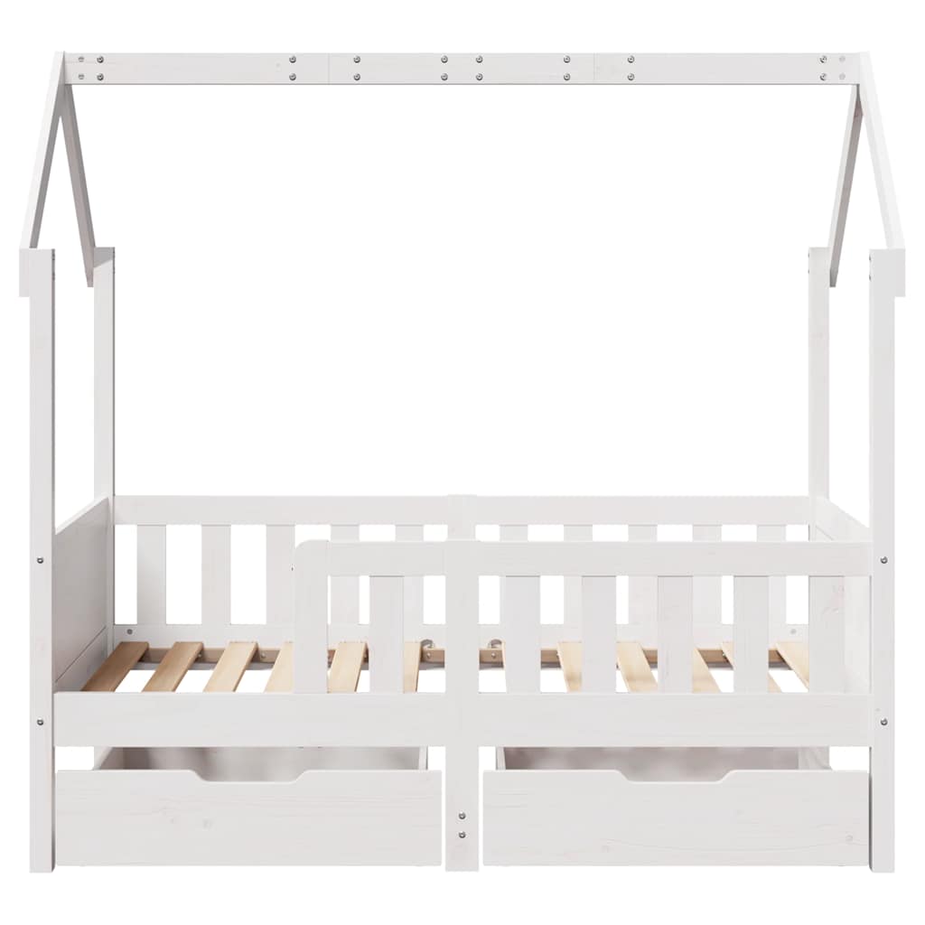 Cadre de lit enfant avec tiroirs sans matelas 70x140 cm bois - XIOS