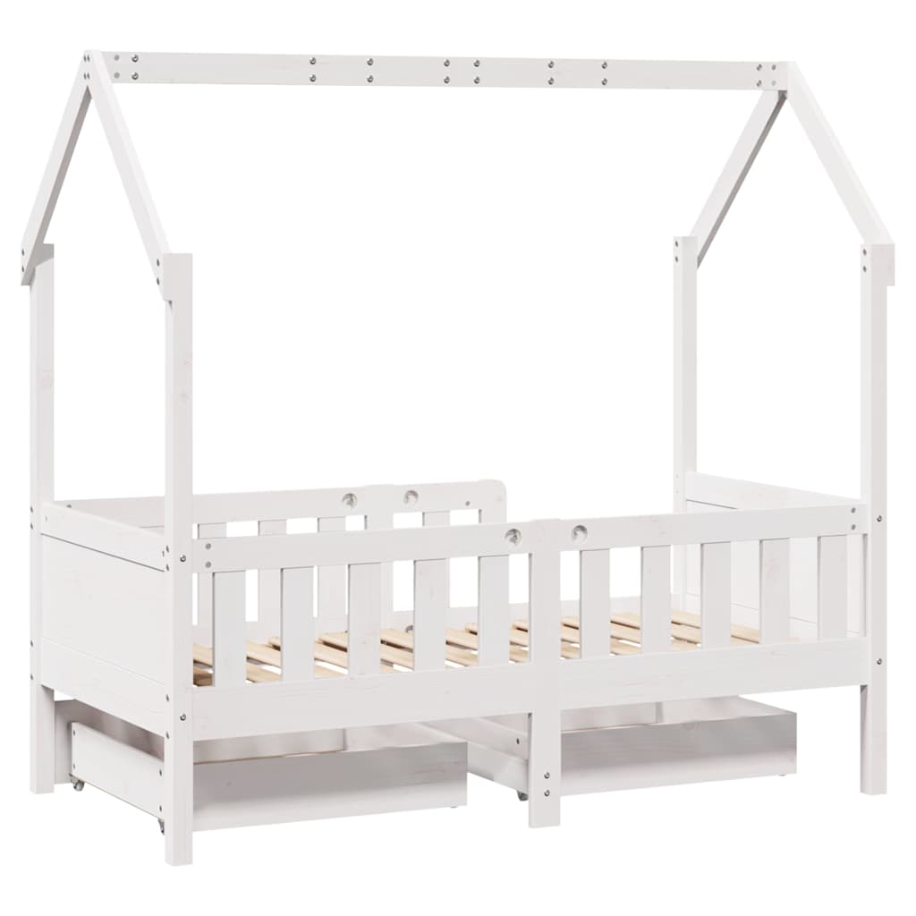 Cadre de lit enfant avec tiroirs sans matelas 70x140 cm bois - XIOS