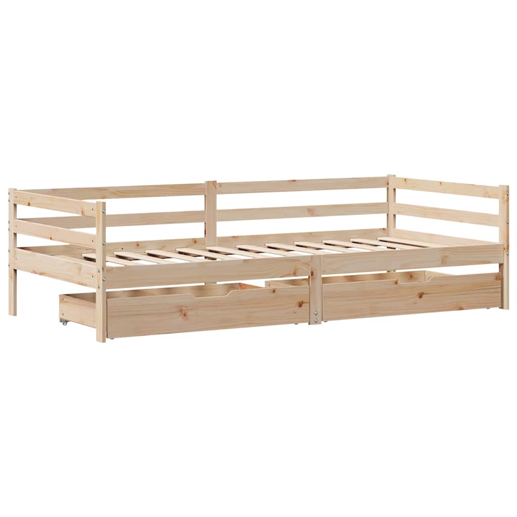 Lit de jour avec tiroirs sans matelas 90x200 cm bois massif - XIOS