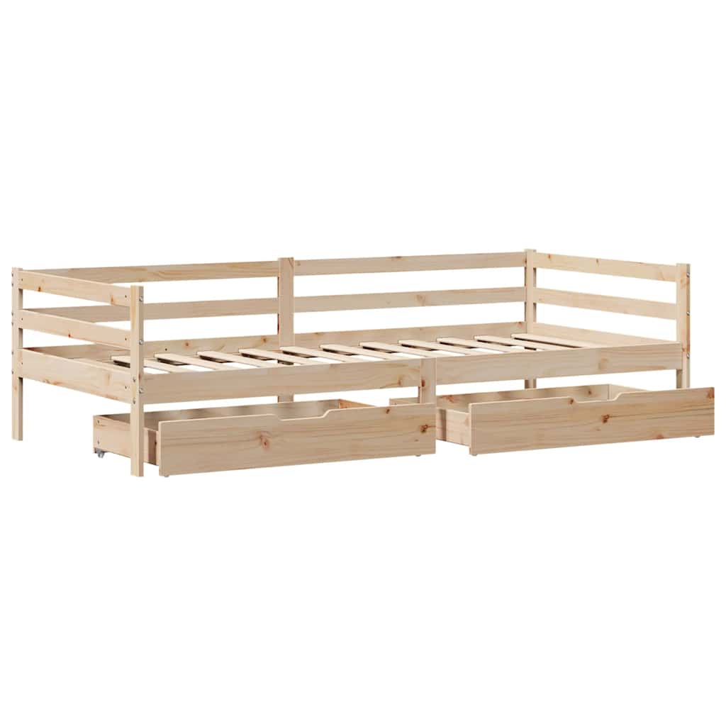 Lit de jour avec tiroirs sans matelas 90x200 cm bois massif - XIOS