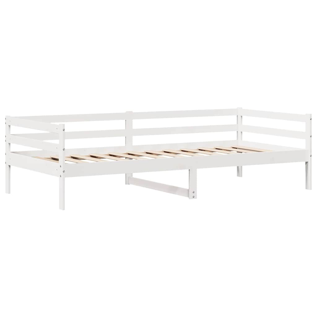 Lit de jour et tiroirs sans matelas blanc 90x200 cm bois massif - XIOS