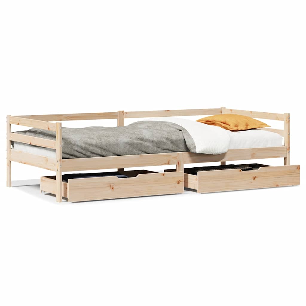 Lit de jour avec tiroirs sans matelas 80x200 cm bois massif - XIOS