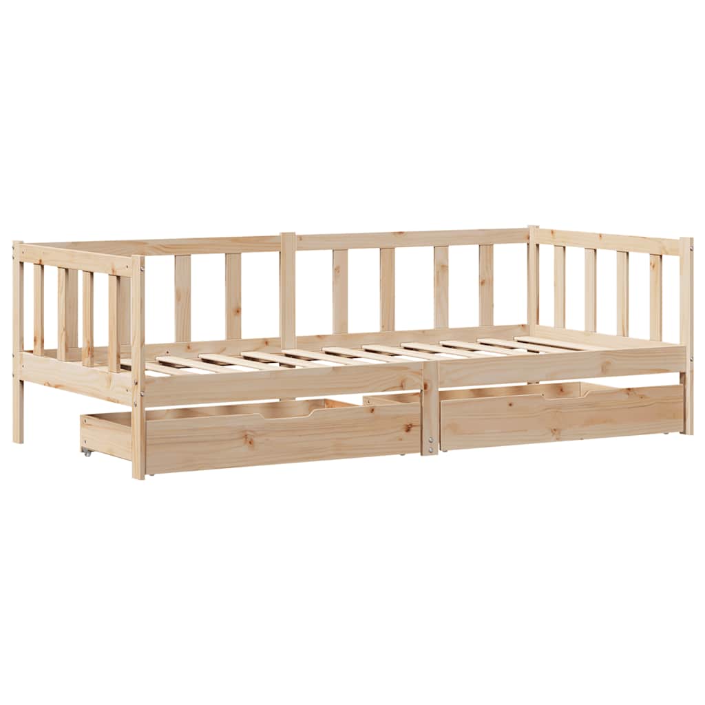 Lit de jour avec tiroirs sans matelas 80x200 cm bois massif - XIOS