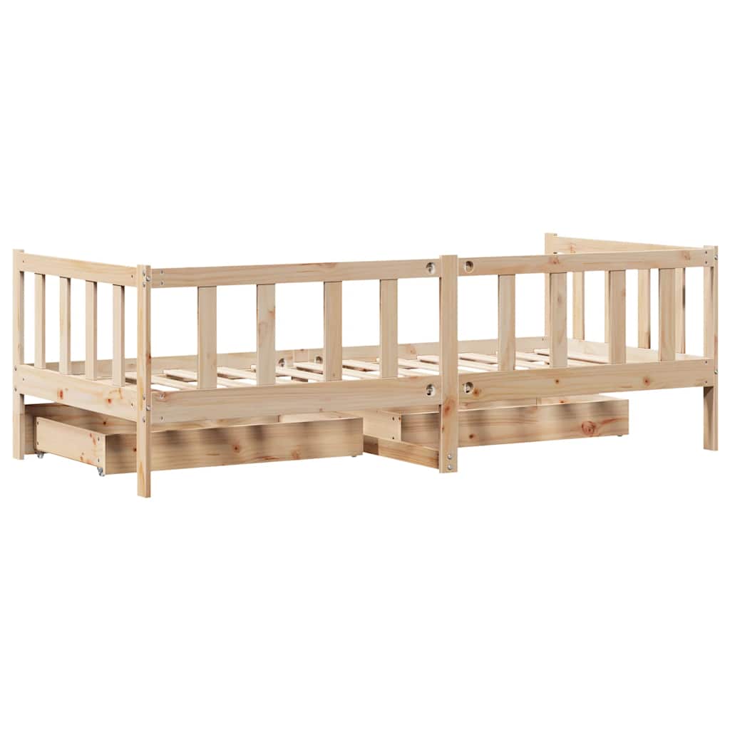 Lit de jour avec tiroirs sans matelas 80x200 cm bois massif - XIOS