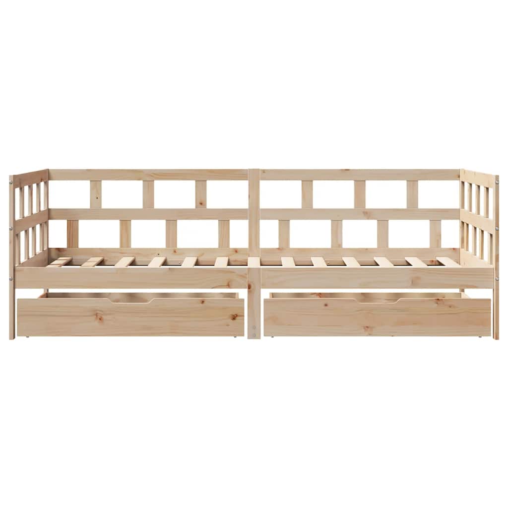 Lit de jour avec tiroirs sans matelas 90x200 cm bois massif - XIOS
