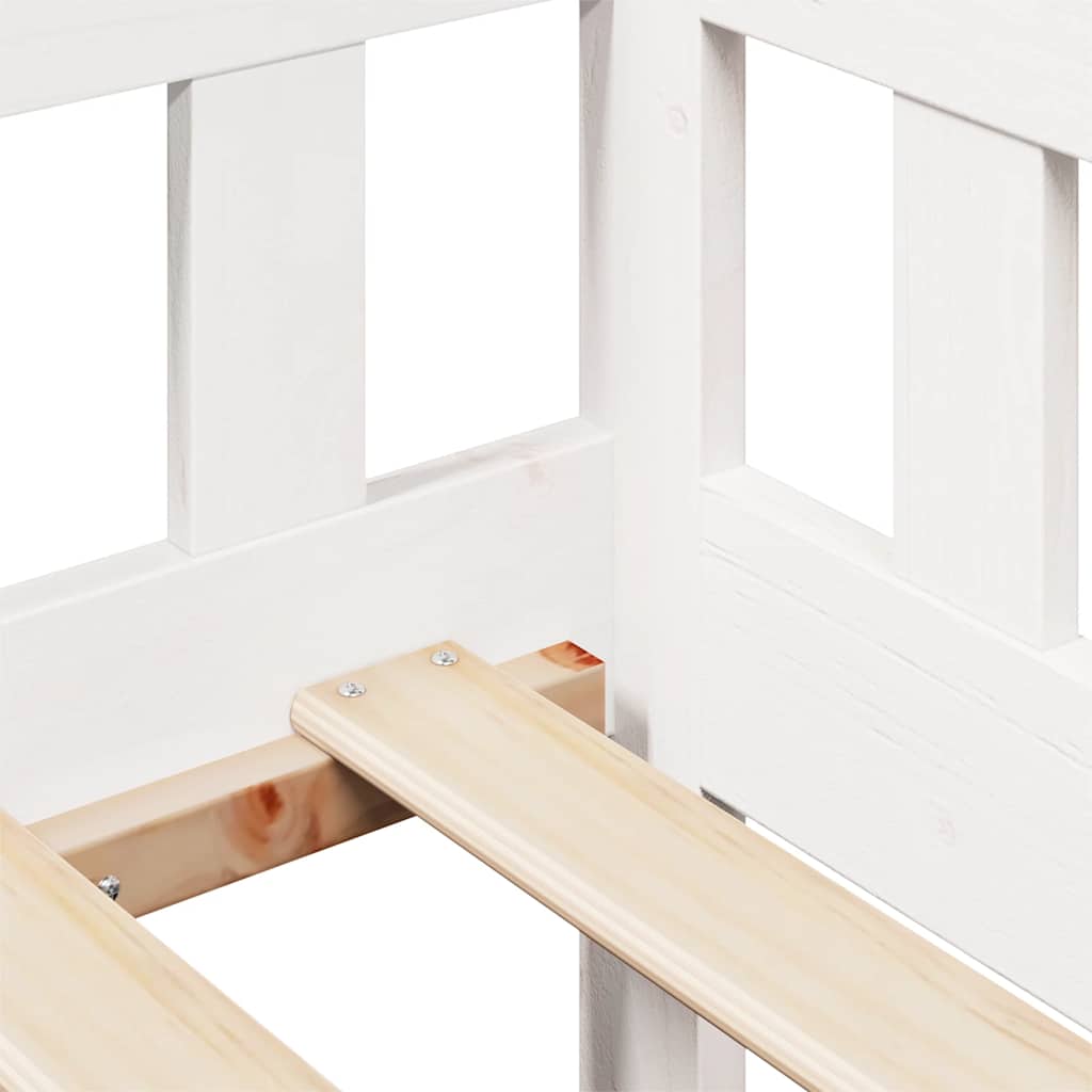 Lit de jour et tiroirs sans matelas blanc 90x200 cm bois massif - XIOS