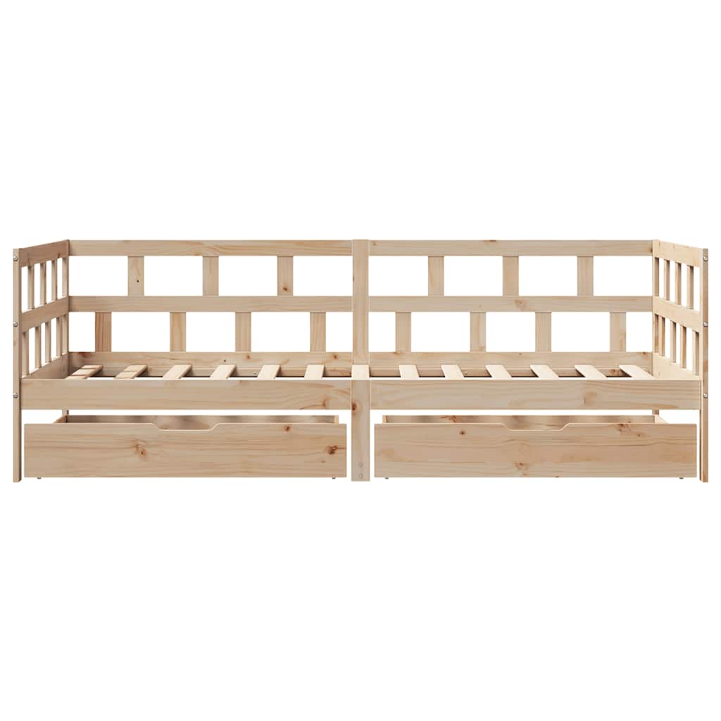 Lit de jour avec tiroirs sans matelas 80x200 cm bois massif - XIOS