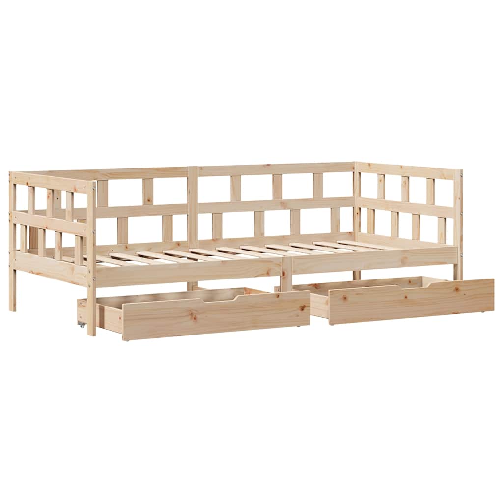 Lit de jour avec tiroirs sans matelas 80x200 cm bois massif - XIOS