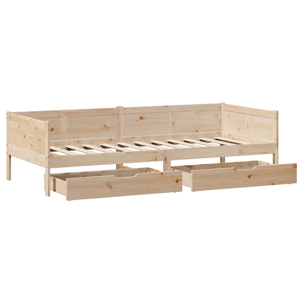 Lit de jour avec tiroirs sans matelas 80x200 cm bois massif - XIOS