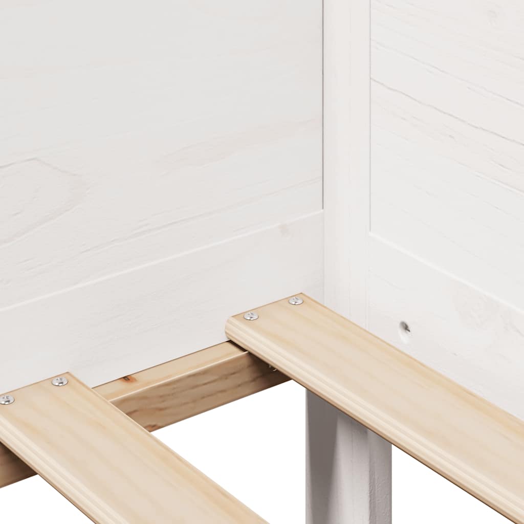 Lit de jour et tiroirs sans matelas blanc 90x190 cm bois massif - XIOS