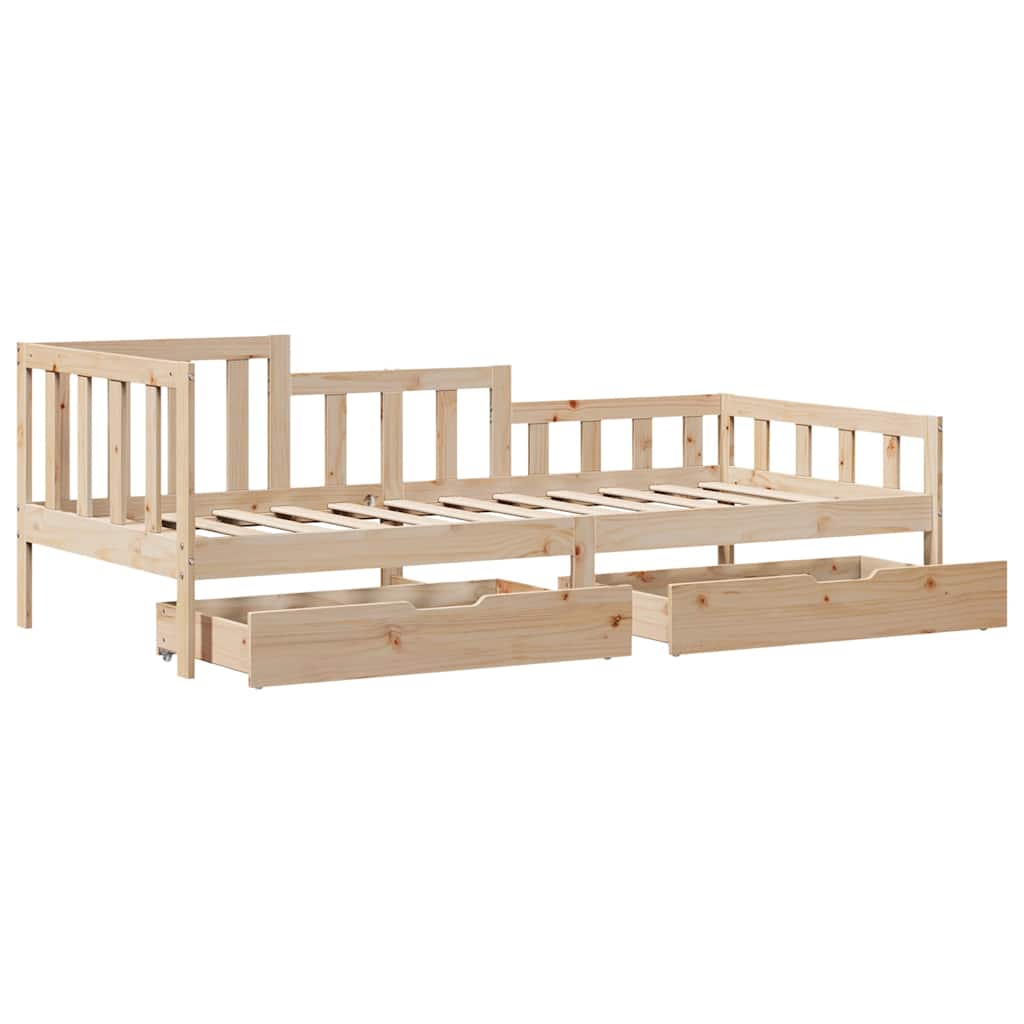 Lit de jour avec tiroirs sans matelas 90x200 cm bois massif - XIOS