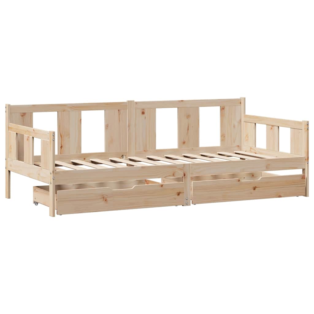 Lit de jour avec tiroirs sans matelas 80x200 cm bois massif - XIOS