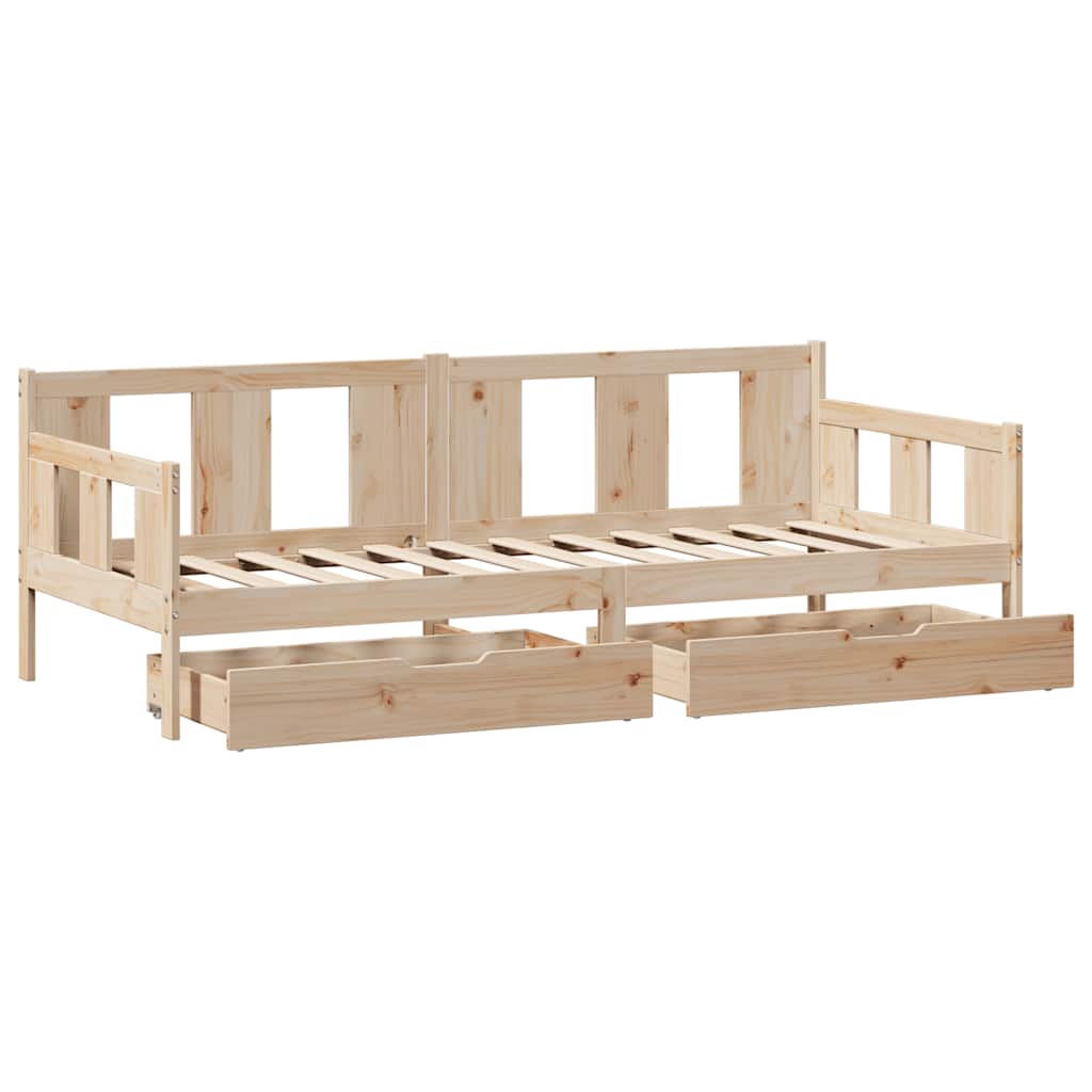 Lit de jour avec tiroirs sans matelas 80x200 cm bois massif - XIOS