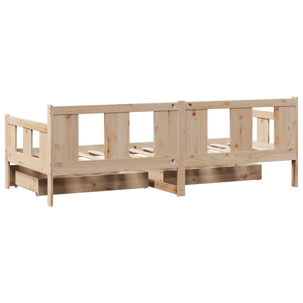 Lit de jour avec tiroirs sans matelas 90x190 cm bois massif - XIOS