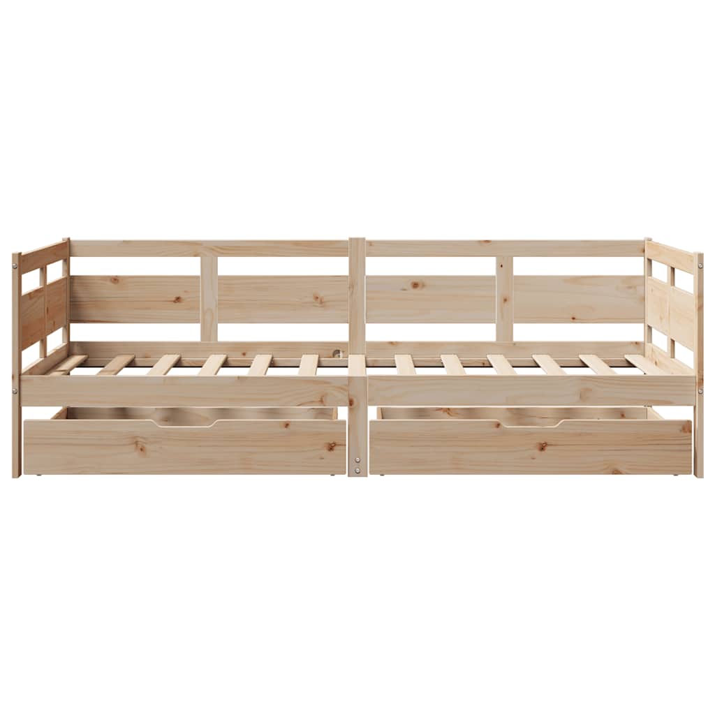 Lit de jour avec tiroirs sans matelas 80x200 cm bois massif - XIOS