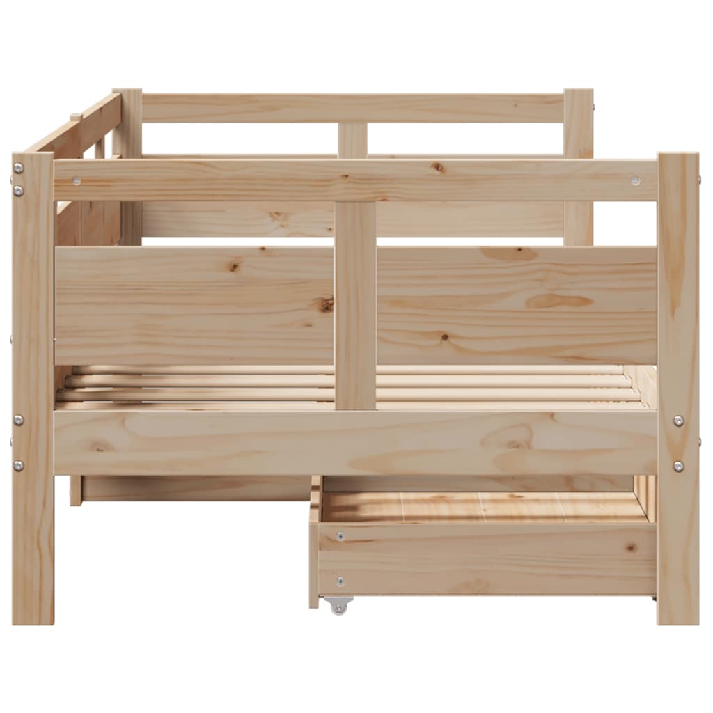 Lit de jour avec tiroirs sans matelas 80x200 cm bois massif - XIOS