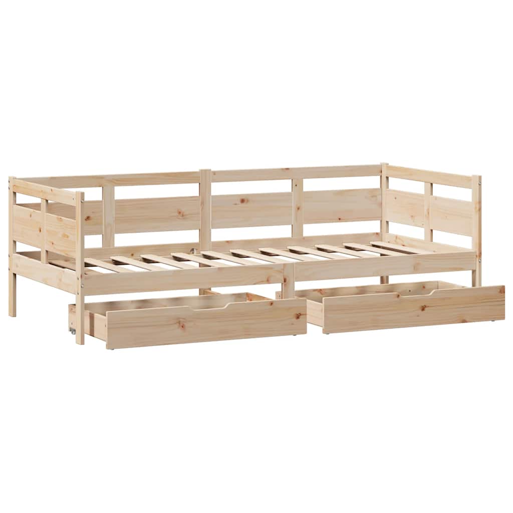 Lit de jour avec tiroirs sans matelas 80x200 cm bois massif - XIOS