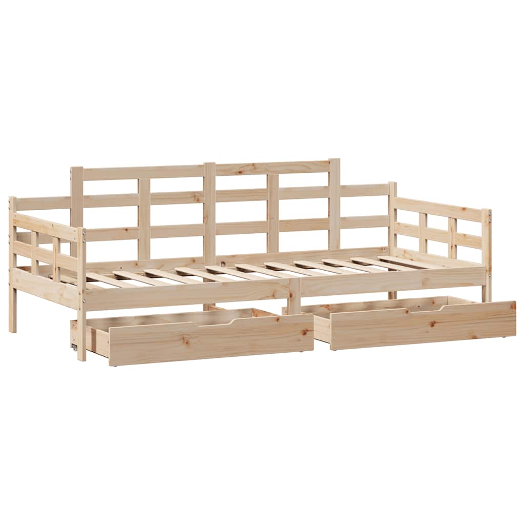Lit de jour avec tiroirs sans matelas 80x200 cm bois massif - XIOS