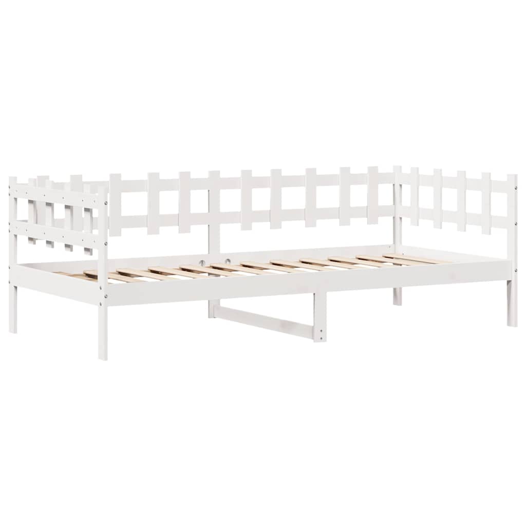 Lit de jour et tiroirs sans matelas blanc 90x200 cm bois massif - XIOS