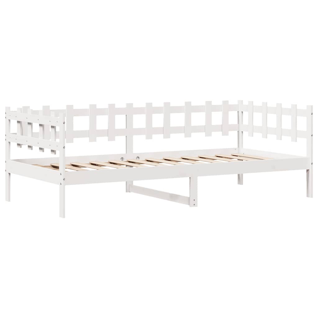 Lit de jour et tiroirs sans matelas blanc 90x200 cm bois massif - XIOS