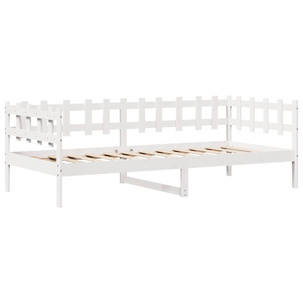 Lit de jour et tiroirs sans matelas blanc 90x190 cm bois massif - XIOS