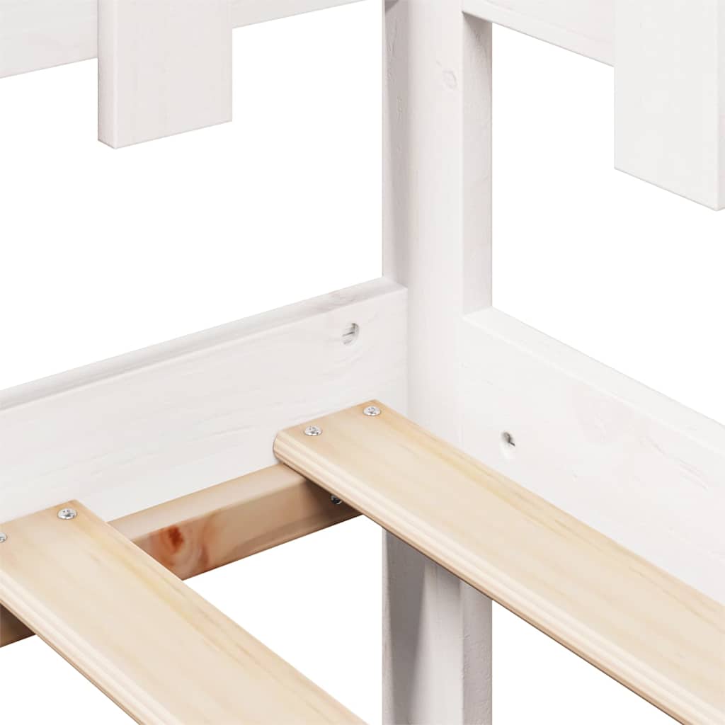Lit de jour et tiroirs sans matelas blanc 90x190 cm bois massif - XIOS