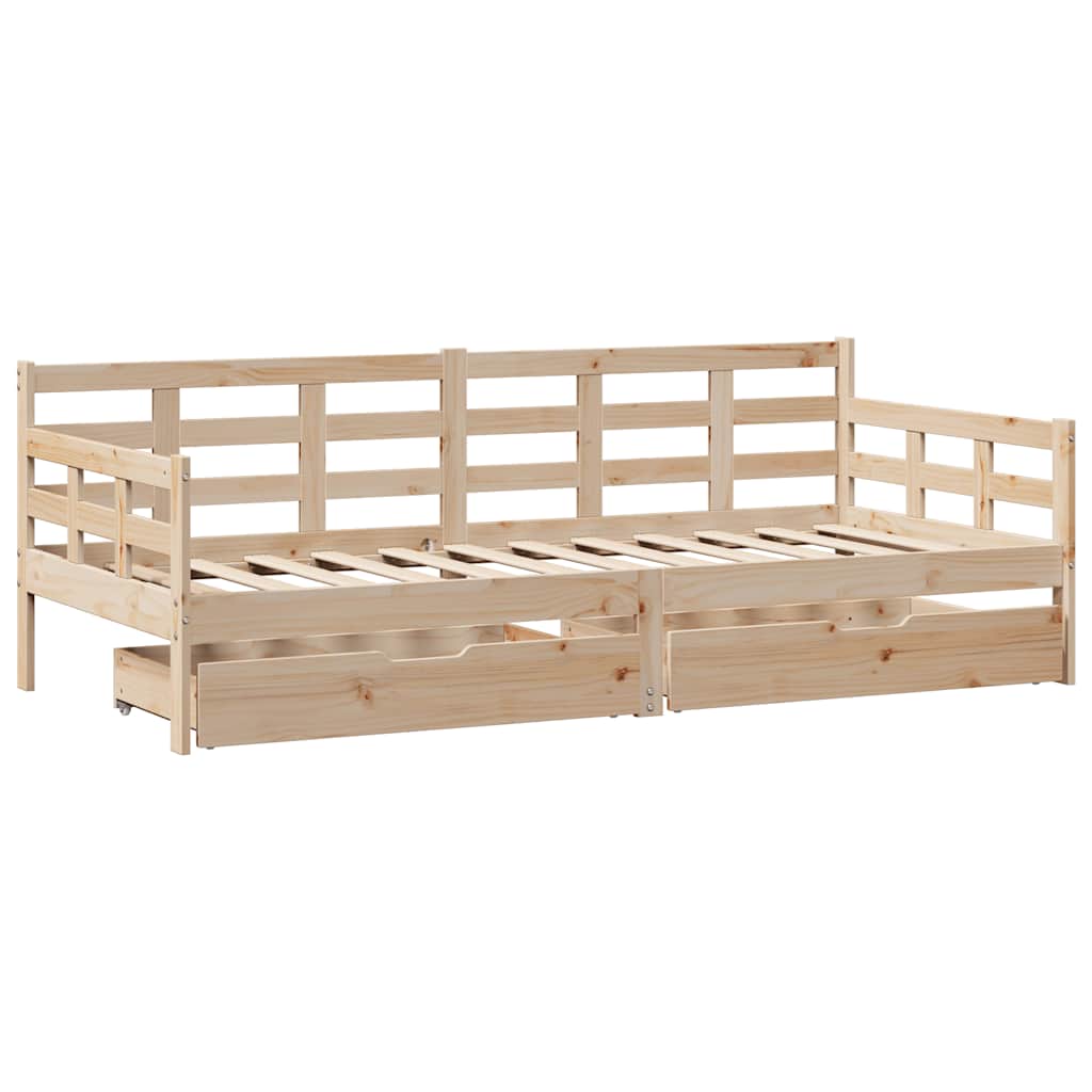 Lit de jour avec tiroirs sans matelas 80x200 cm bois massif - XIOS