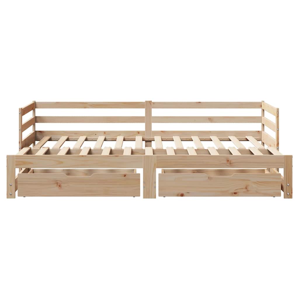 Lit de jour avec tiroirs sans matelas 90x200 cm bois massif - XIOS