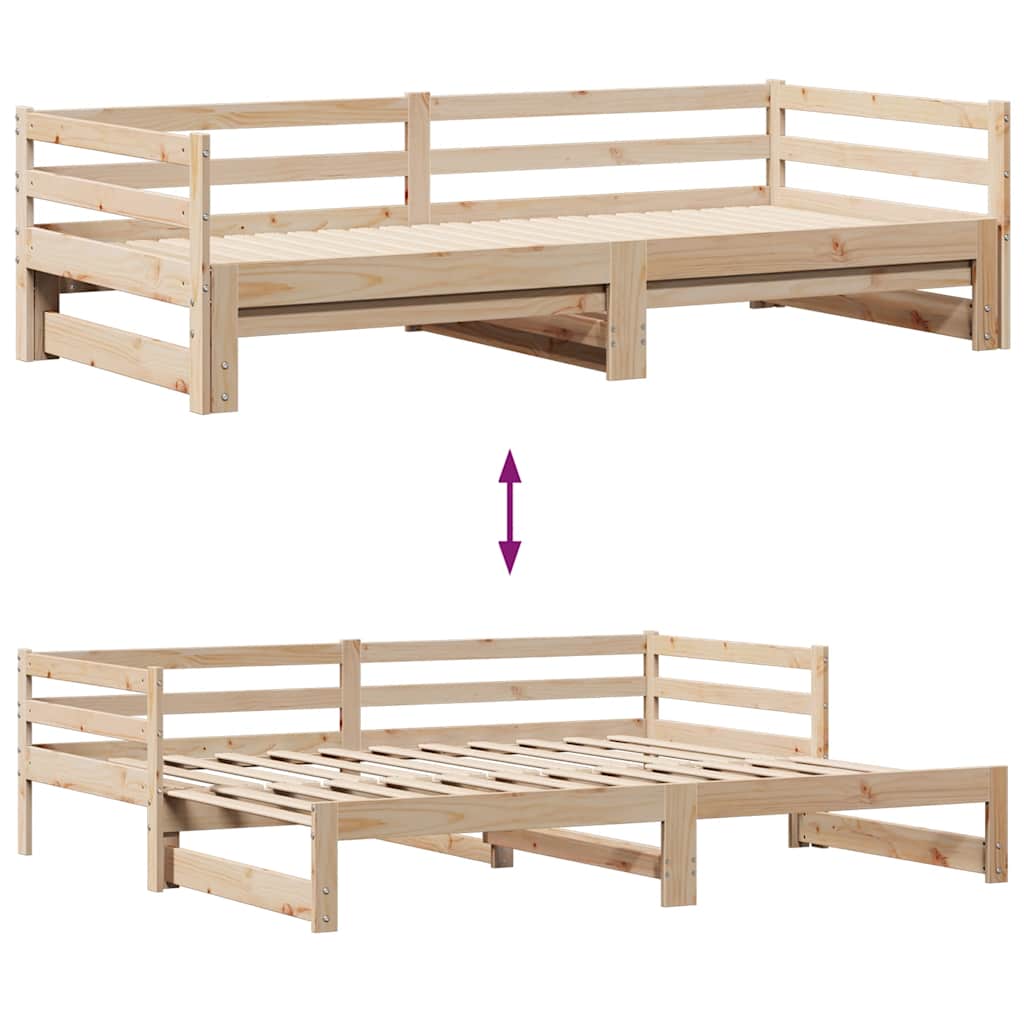 Lit de jour avec tiroirs sans matelas 90x200 cm bois massif - XIOS