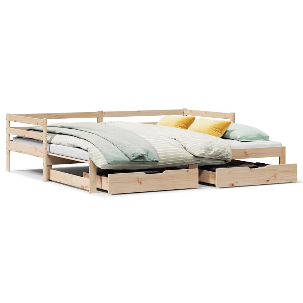 Lit de jour avec gigogne et tiroirs sans matelas 80x200 cm - XIOS