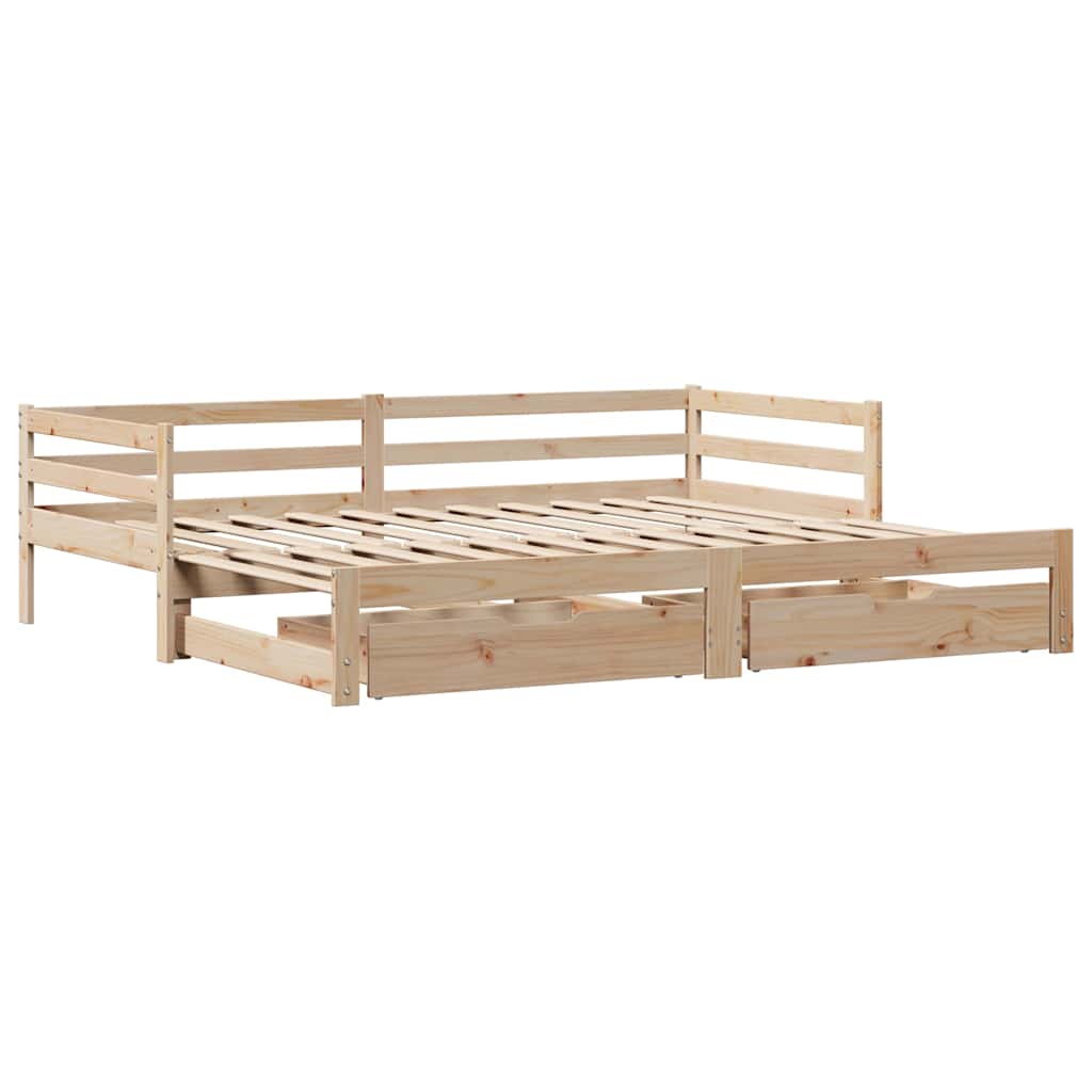 Lit de jour avec gigogne et tiroirs sans matelas 80x200 cm - XIOS