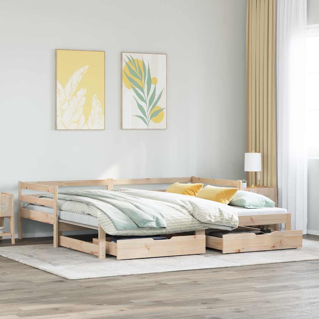 Lit de jour avec gigogne et tiroirs sans matelas 80x200 cm - XIOS