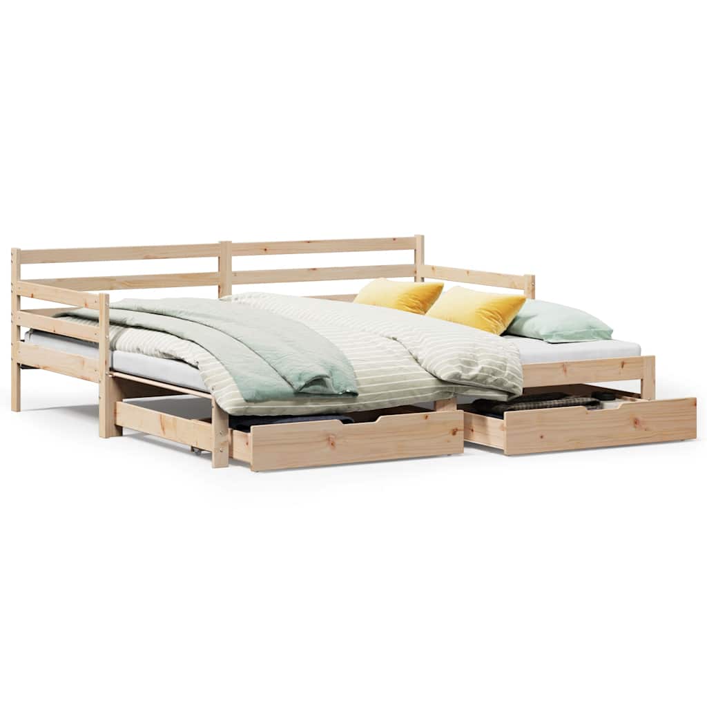Lit de jour avec gigogne et tiroirs sans matelas 90x200 cm - XIOS