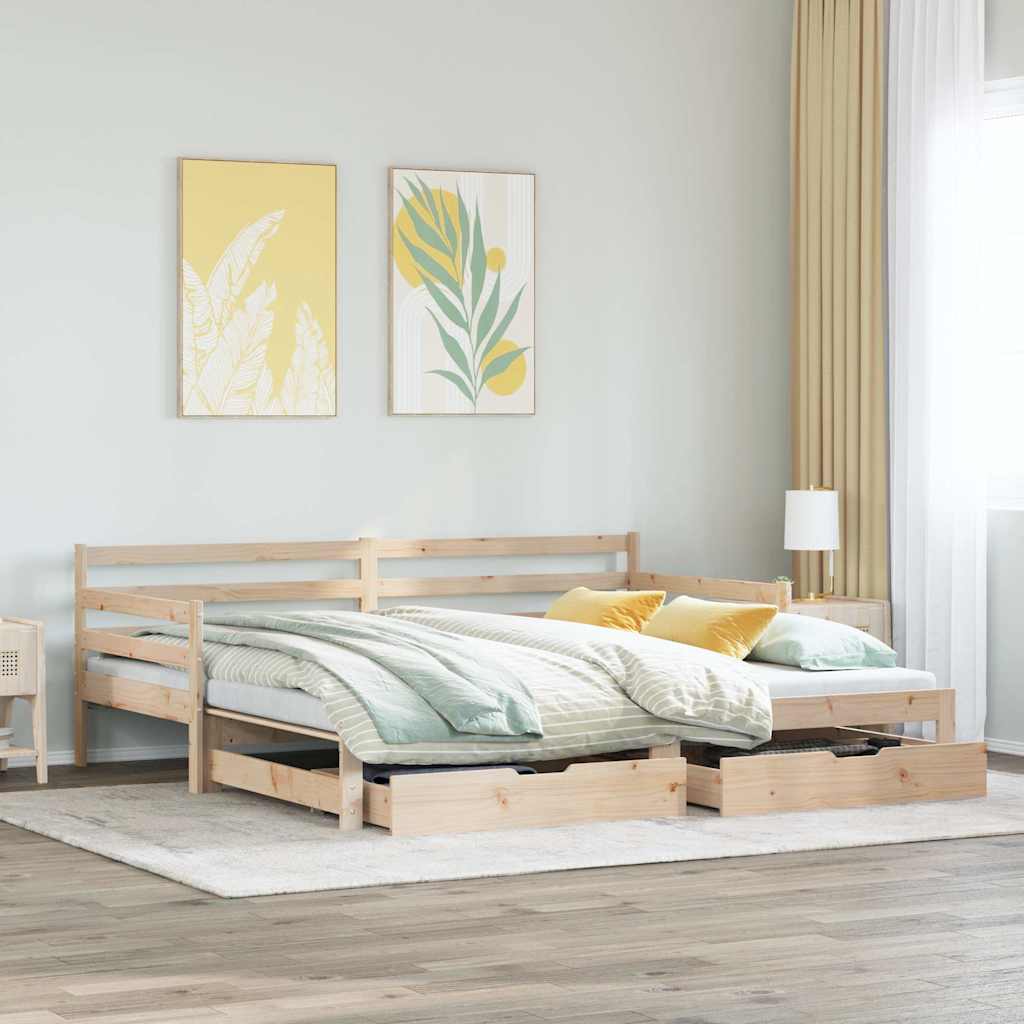 Lit de jour avec gigogne et tiroirs sans matelas 90x200 cm - XIOS