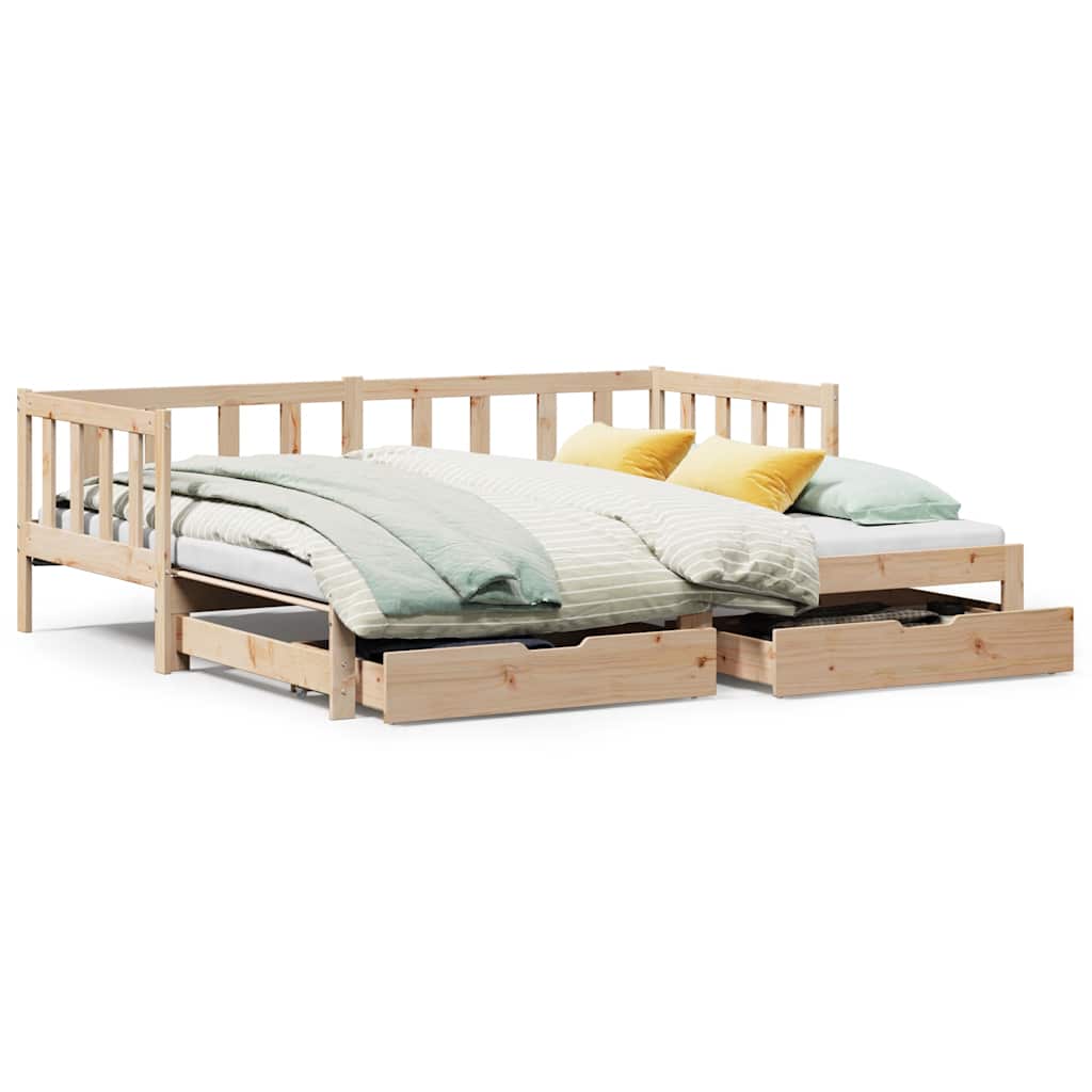 Lit de jour avec gigogne et tiroirs sans matelas 90x200 cm - XIOS