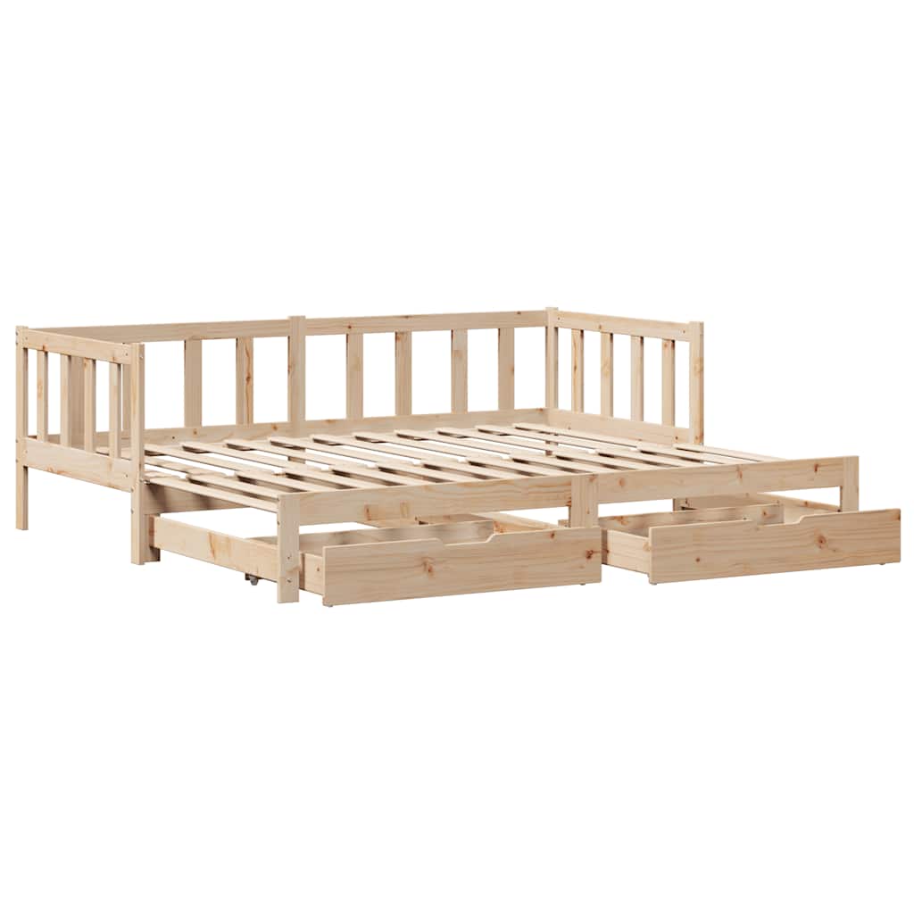 Lit de jour avec gigogne et tiroirs sans matelas 90x200 cm - XIOS